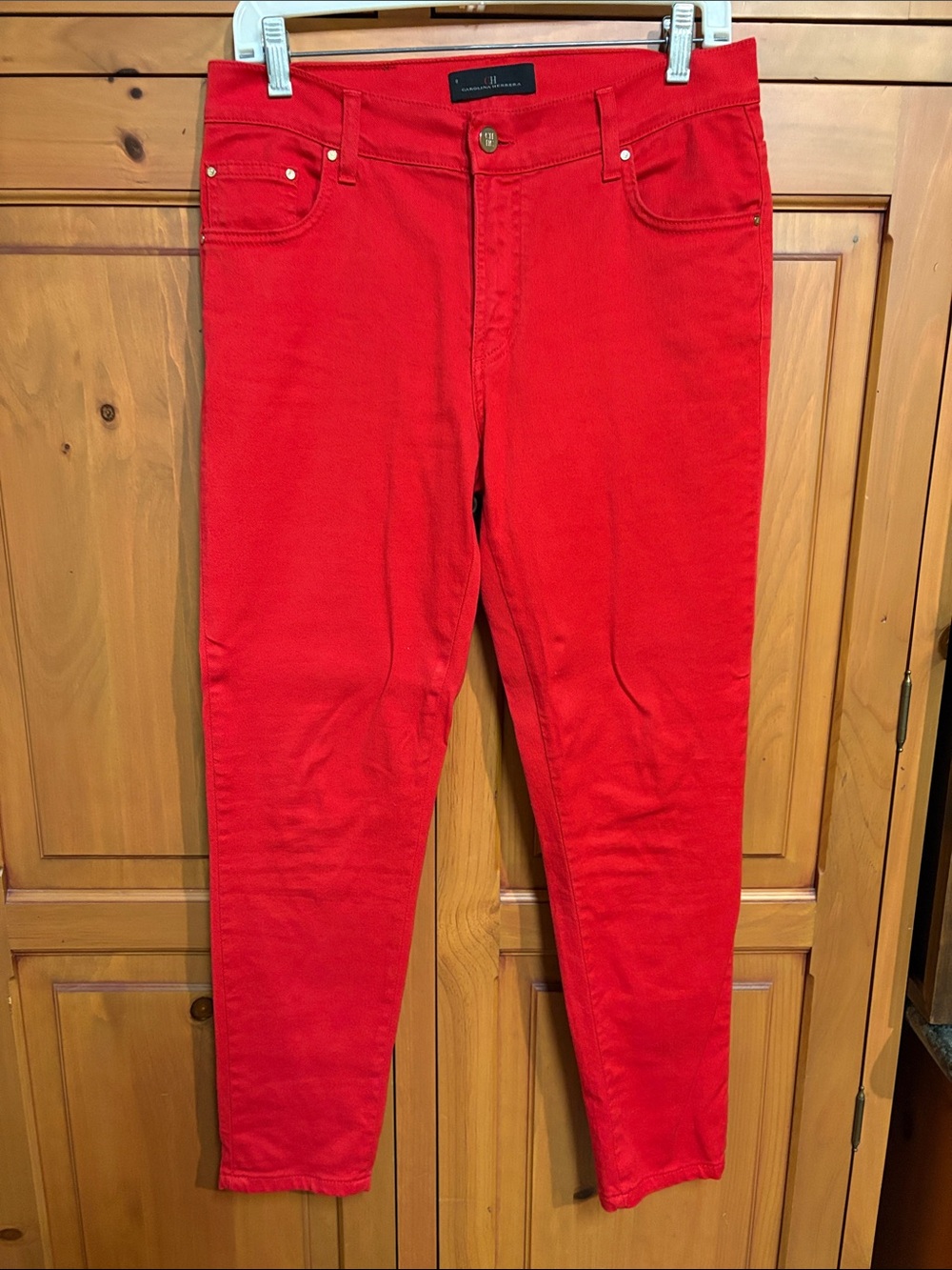 Carolina Herrera Slim Red Jeans
